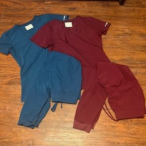 Wine and Teal Sketchers Scrub Sets - all sizes are medium